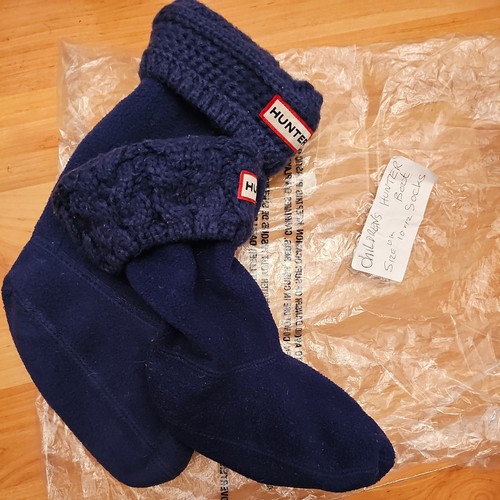 Hunter tall navy fleece - fleece, welly